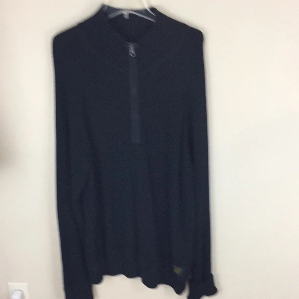 Polo Jean Company Ralph Lauren Navy Ribbed Quarter Zip Heavy Cotton Sweater XXL